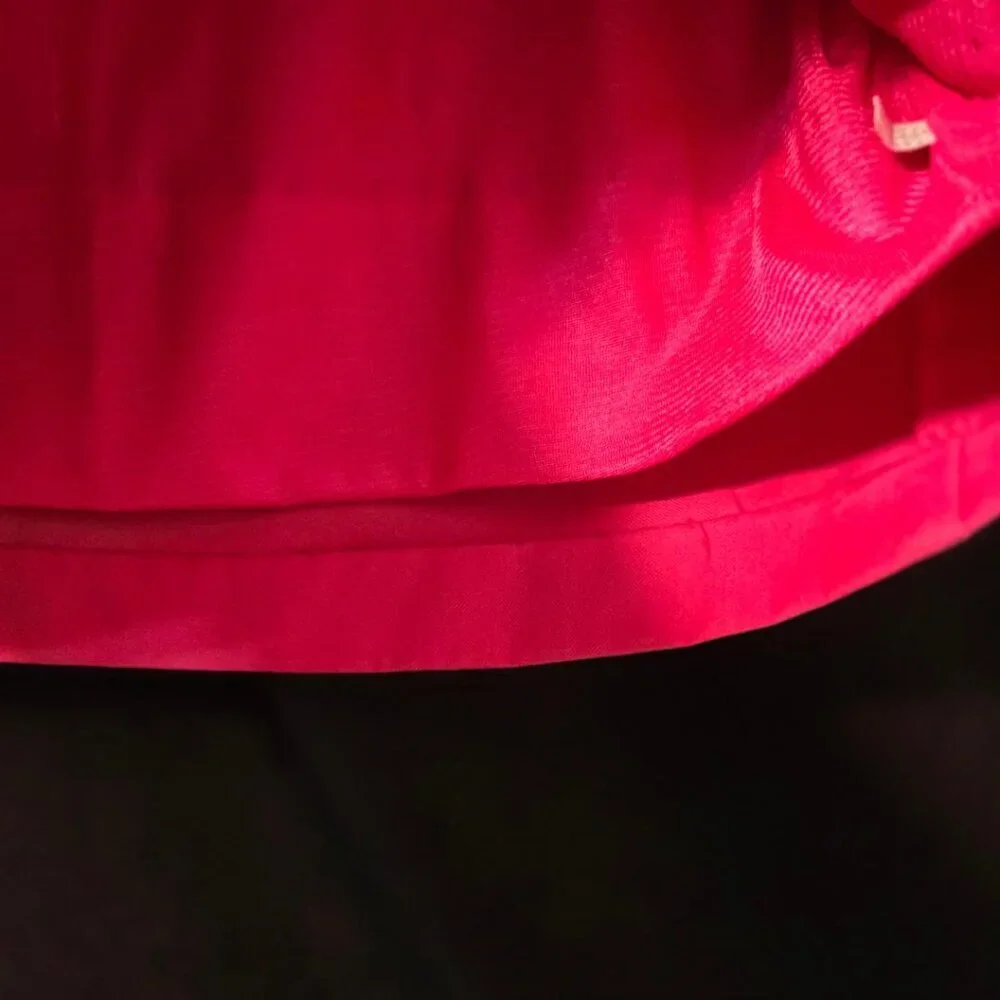 XL Ampersand Hot Pink Pencil with Back Ruffles Midi Lined Skirt 100% Cotton